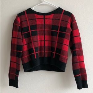 cropped plaid sweater